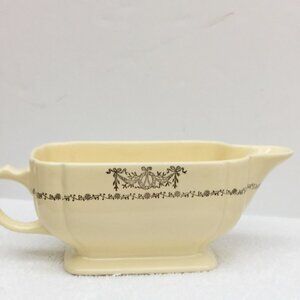 Homer Laughlin Gravy Boat Century Eggshell Or Ivory Silver Wreath Ribbon Swags
